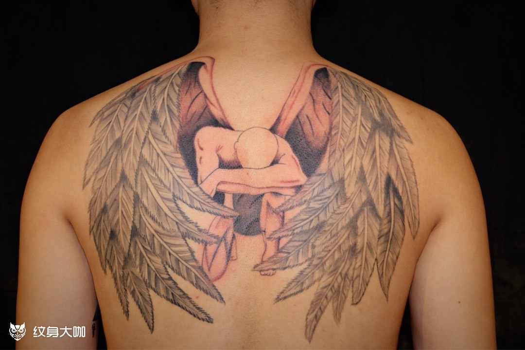 堕落天使_纹身图案手稿图片_大个的纹身作品集