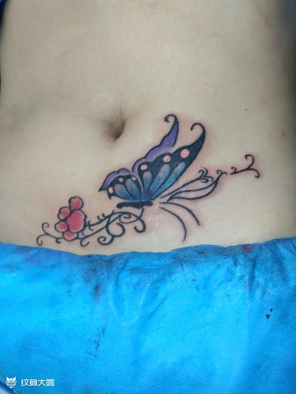 蝶恋花_纹身图案手稿图片_x先生的纹身作品集
