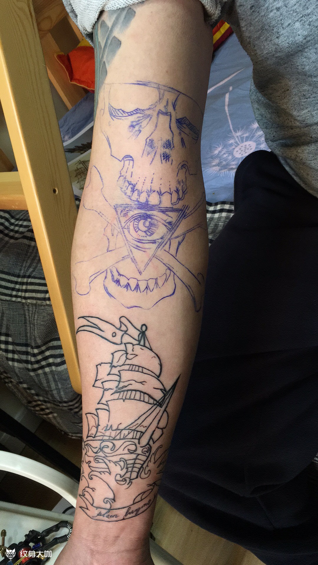 欧美花臂_纹身图案手稿图片_詹振兴的纹身作品集