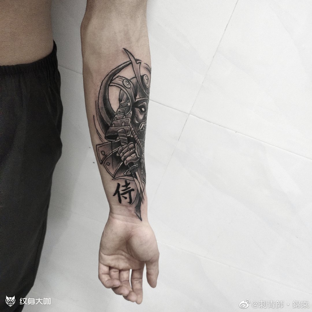 鬼武士_纹身图案手稿图片_锦乘的纹身作品集