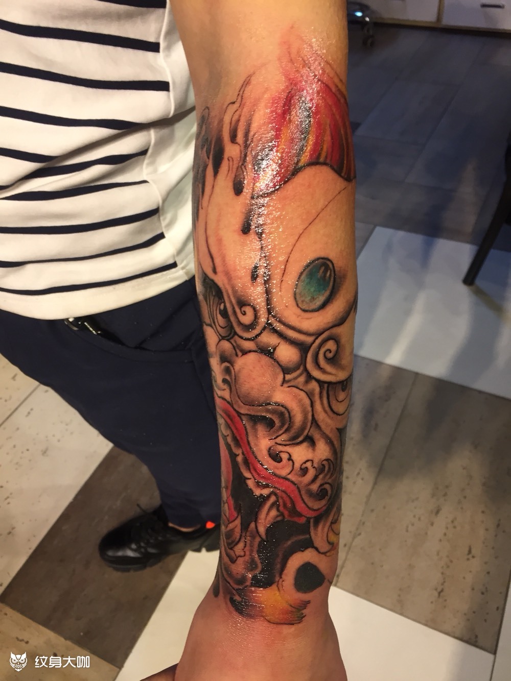 小臂福狮_纹身图案手稿图片_sun·tattoo的纹身作品集