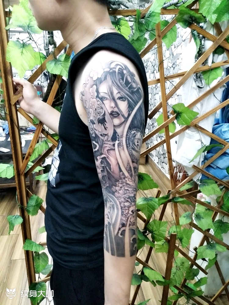 艺妓花臂_纹身图案手稿图片_笑哥很正经的纹身作品集