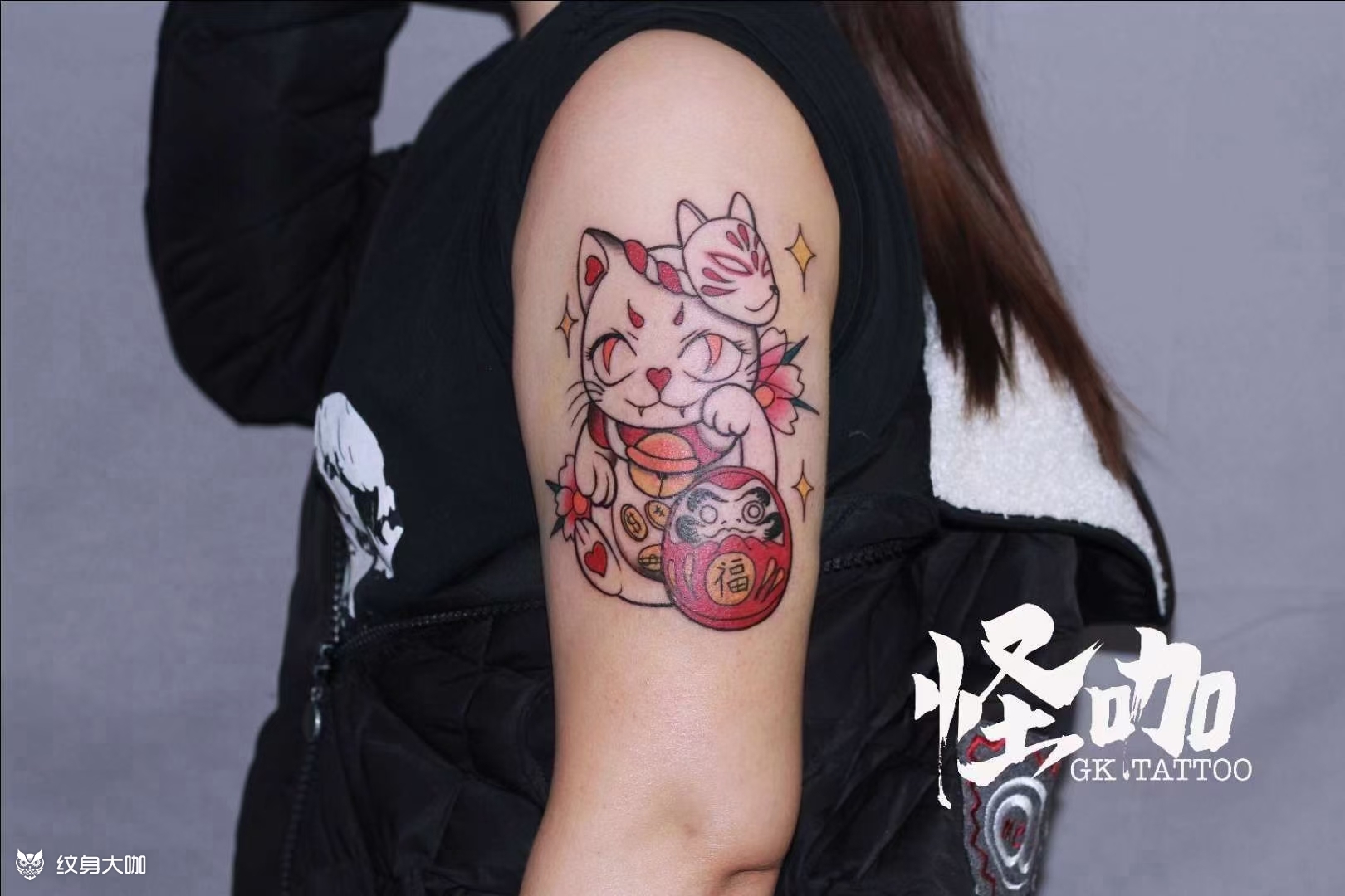 招财猫_纹身图案手稿图片_怪咖的纹身作品集