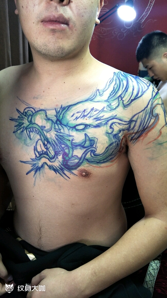 过肩龙_纹身图案手稿图片_思纹人的纹身作品集