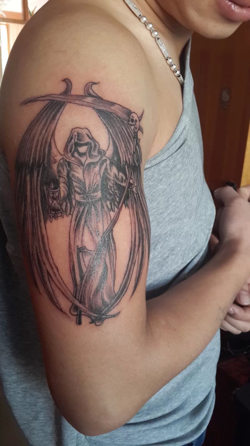 死神_纹身图案手稿图片_布丁奶茶的纹身作品集