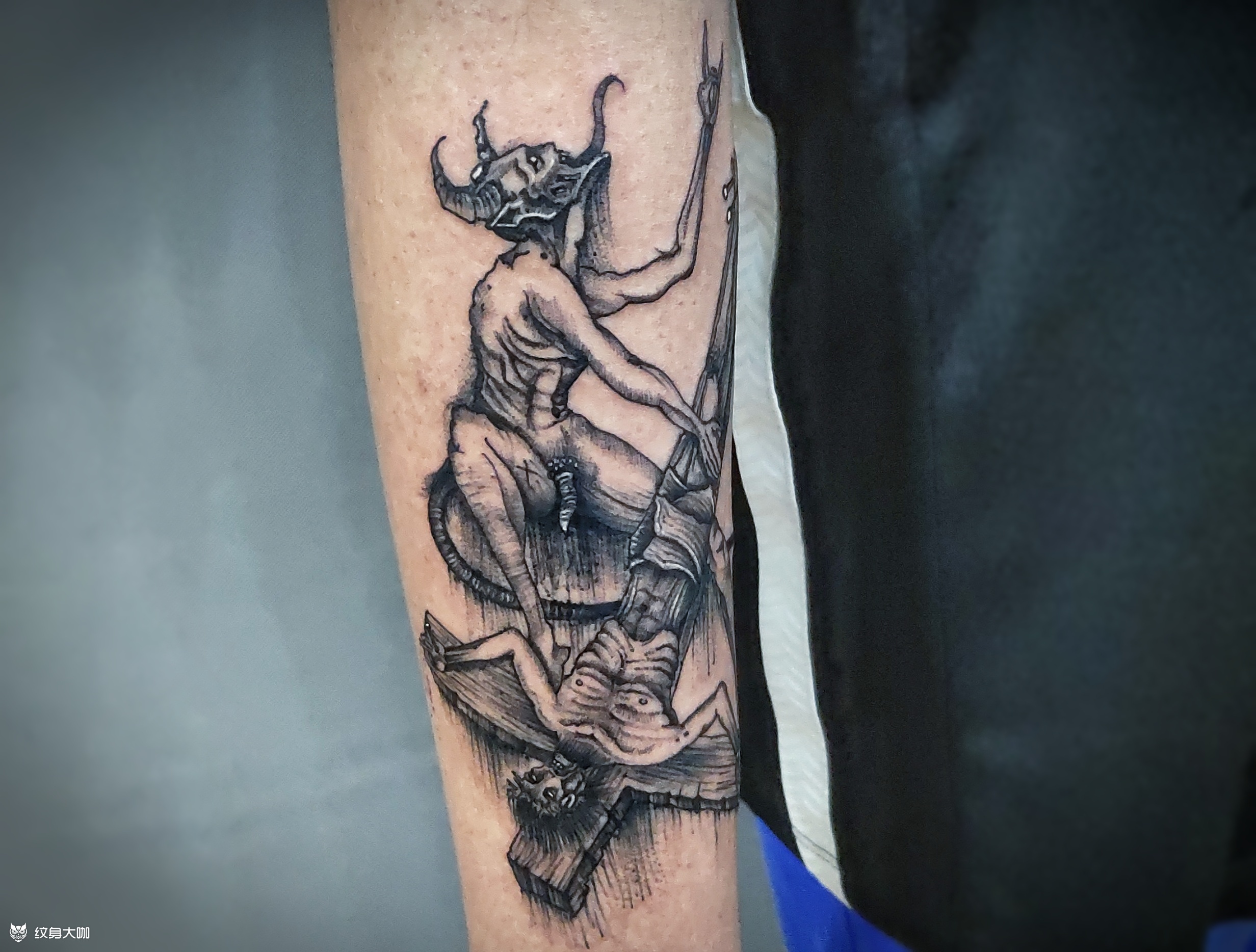 恶魔撒旦_纹身图案手稿图片_老蒋的纹身作品集