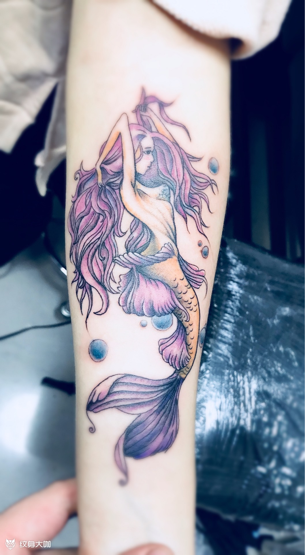 美人鱼_纹身图案手稿图片_老薛的纹身作品集
