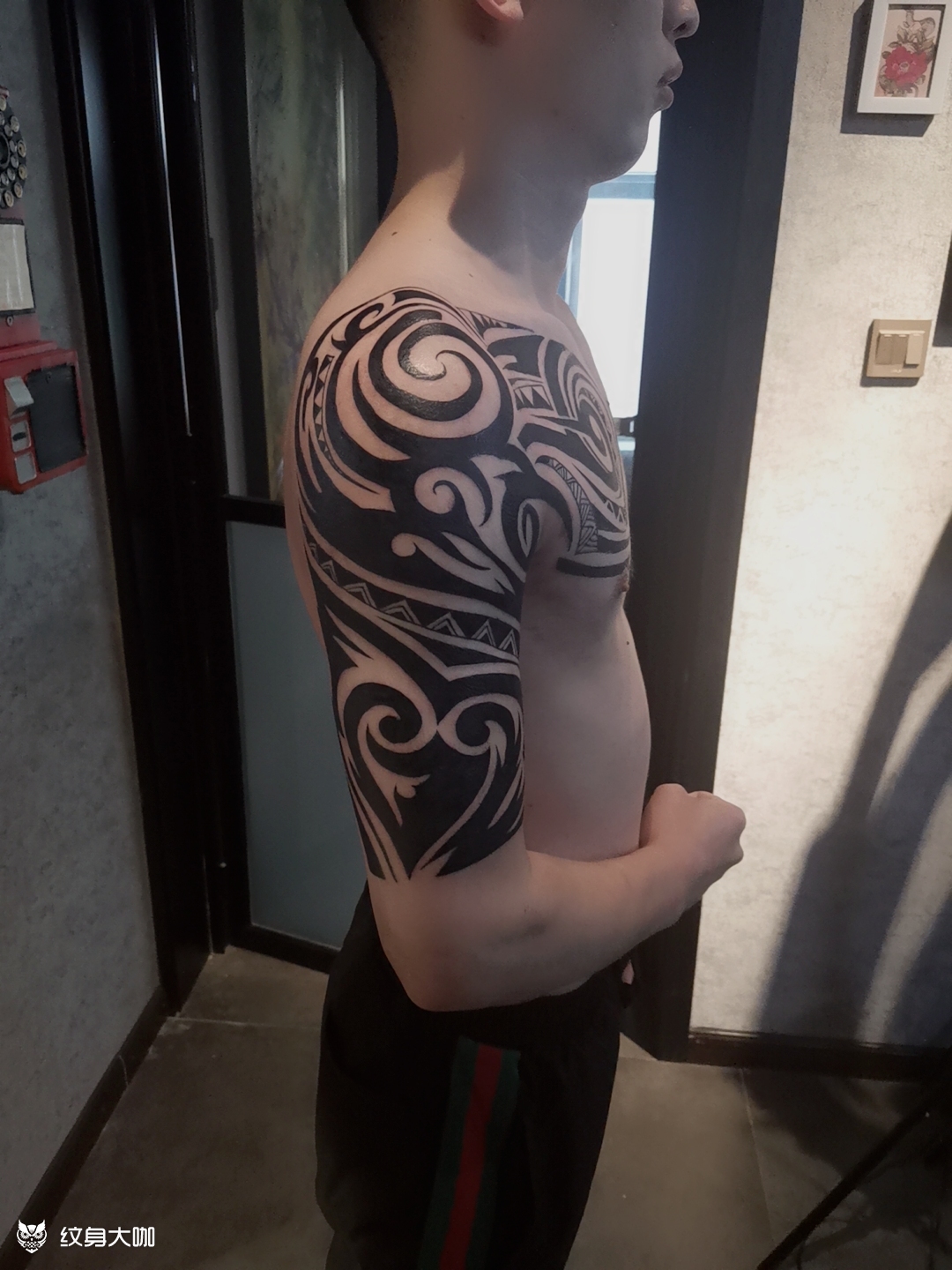 图腾半甲_纹身图案手稿图片_南阳 山宗tattoo的纹身作品集