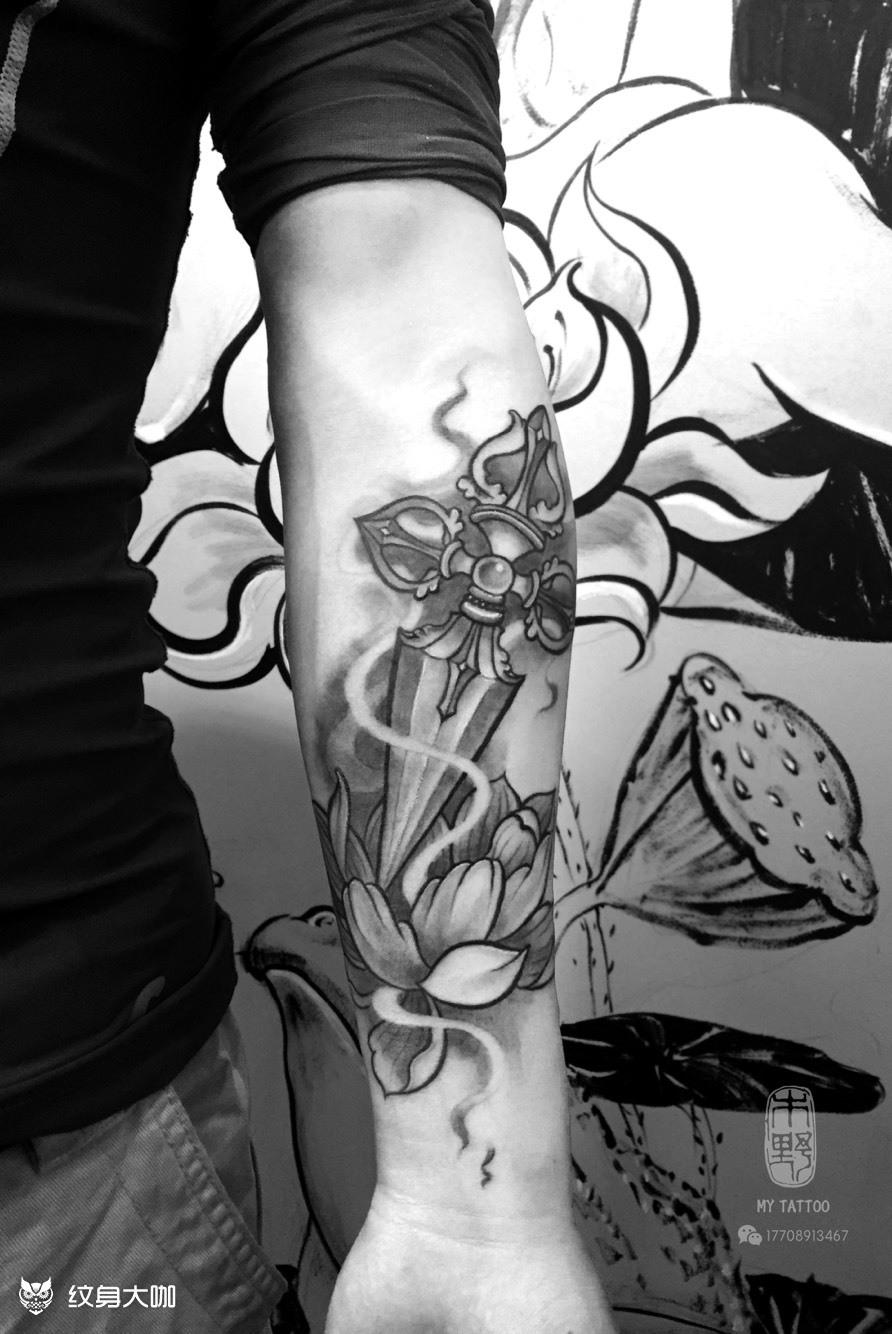 藏式—金刚杵_纹身图案手稿图片_加利的纹身作品集