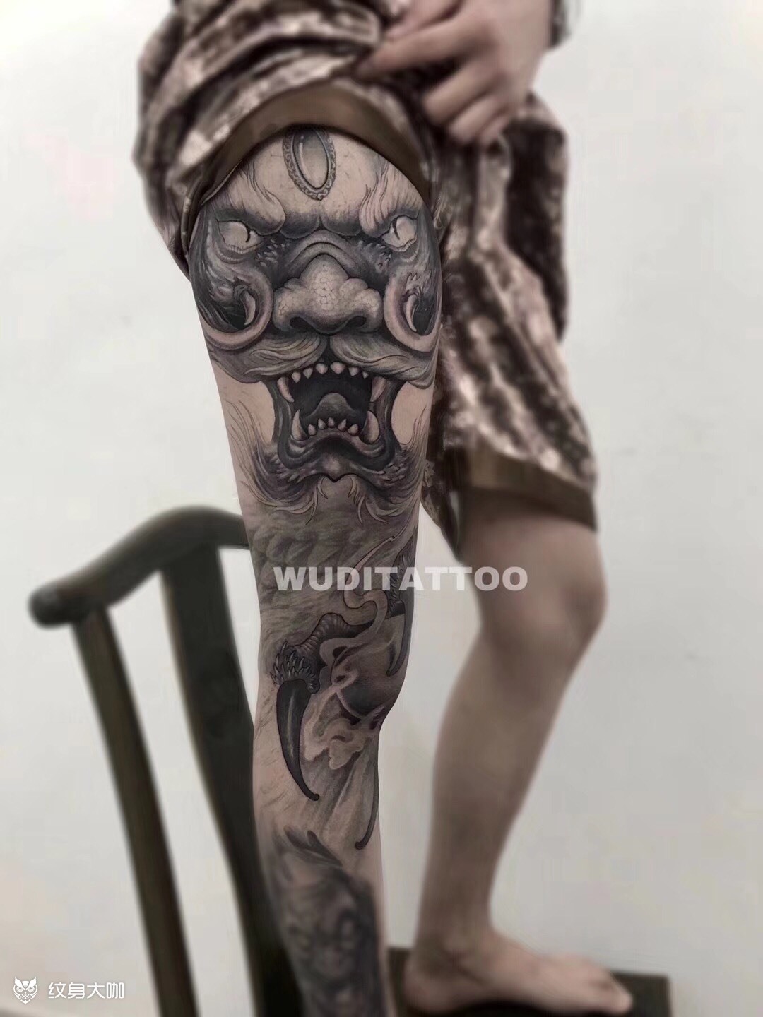花腿龙_纹身图案手稿图片_吴迪的纹身作品集