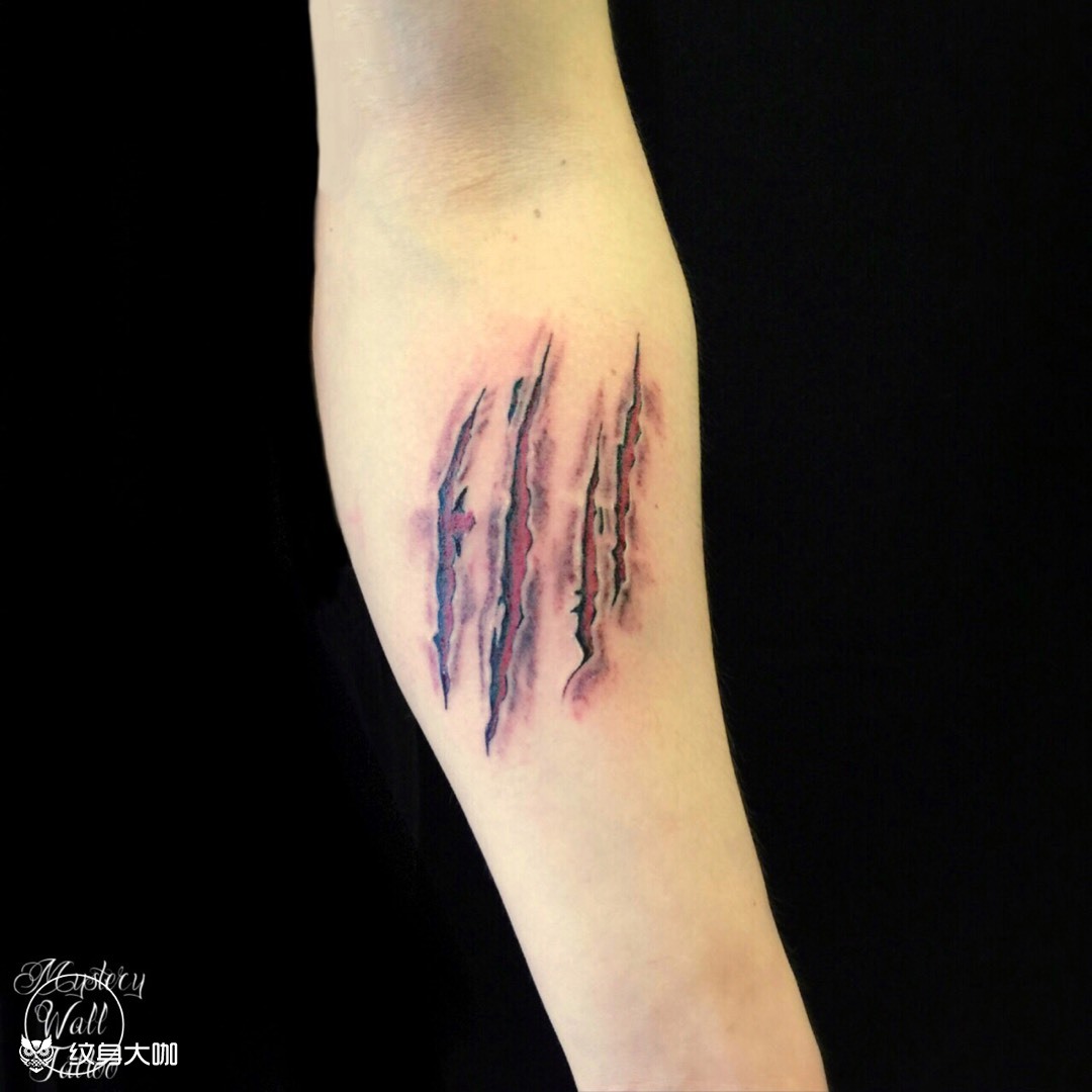 爪印_纹身图案手稿图片_mystery的纹身作品集