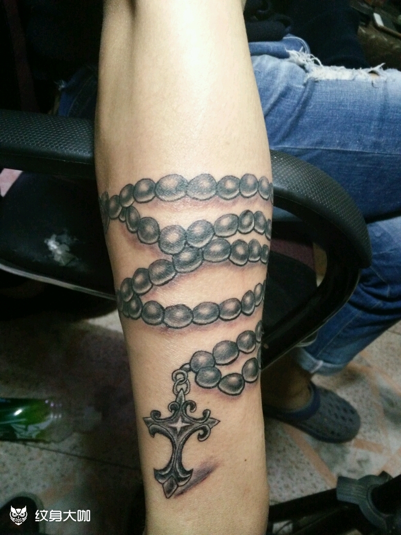 十字架佛珠_纹身图案手稿图片_刘志鹏的纹身作品集