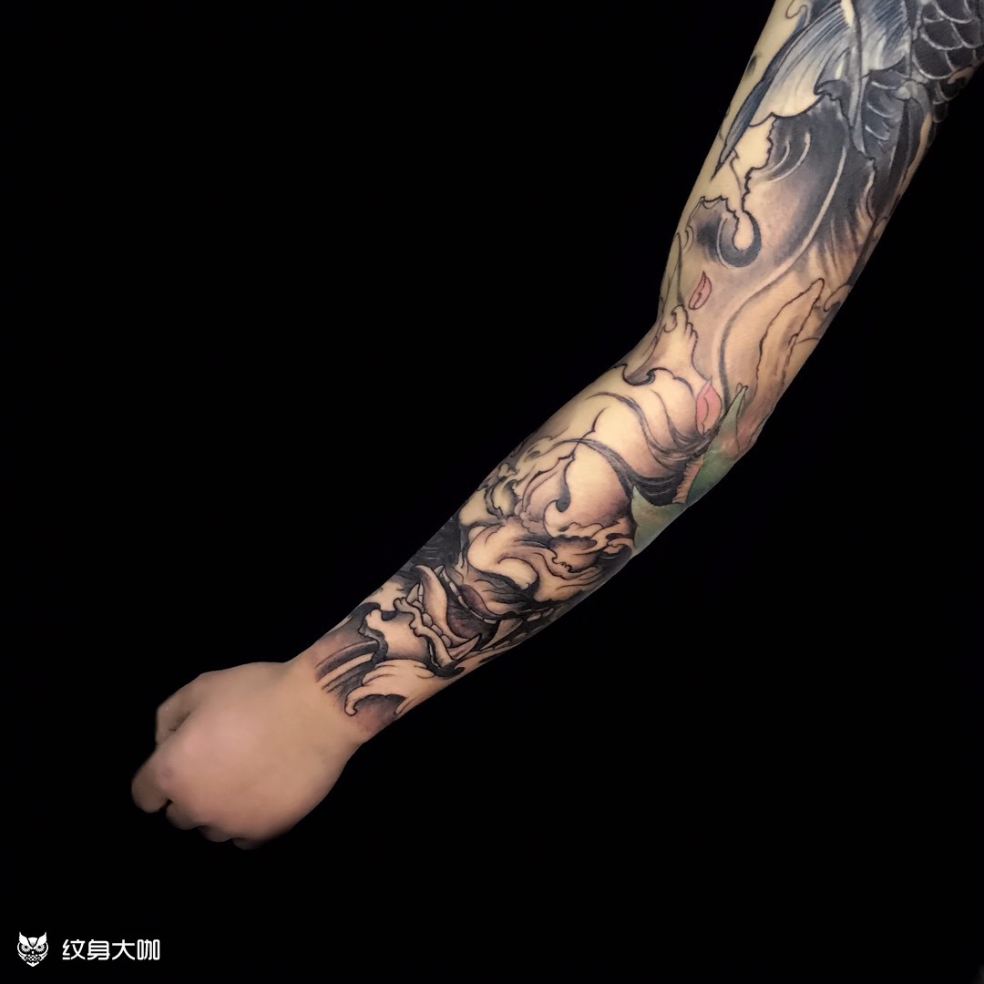 花臂_纹身图案手稿图片_王一的纹身作品集