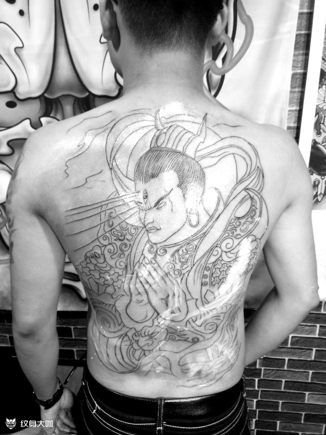 二郎神线条_纹身图案手稿图片_阿彪的纹身作品集