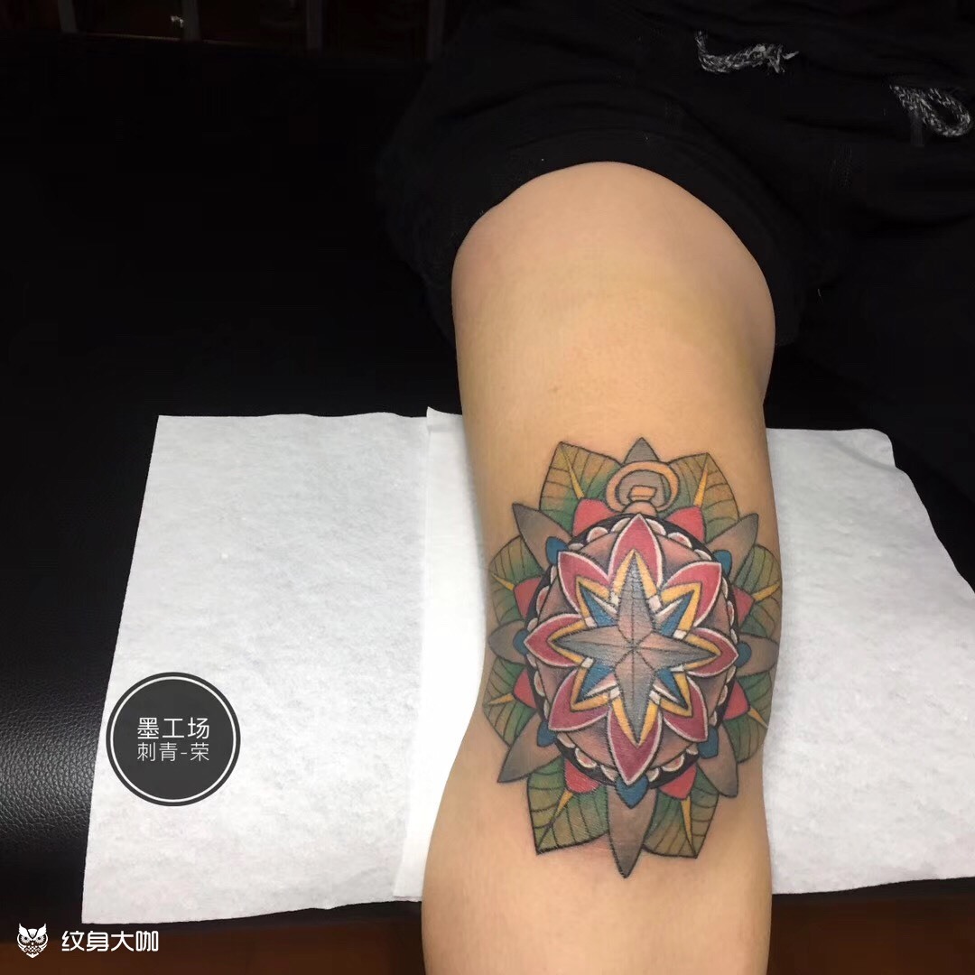 勇士膝上花_纹身图案手稿图片_96strong荣的纹身作品集