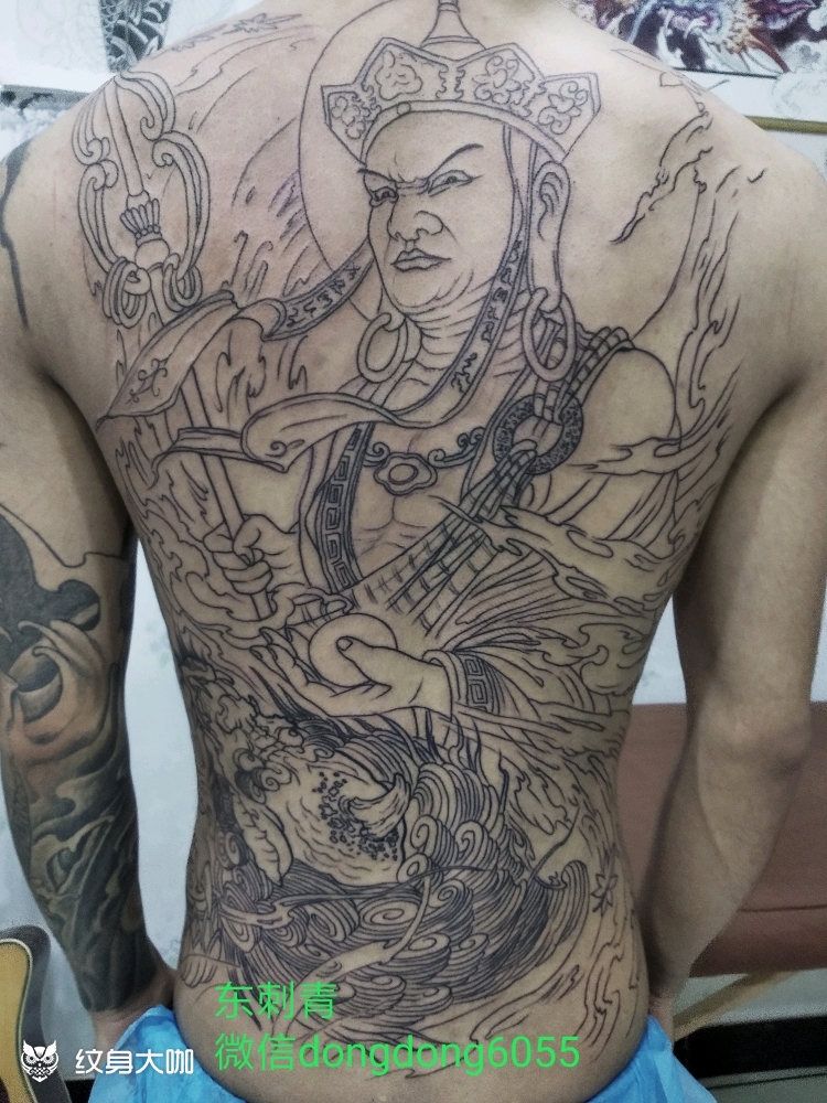 满背唐三藏_纹身图案手稿图片_吴旭东的纹身作品集