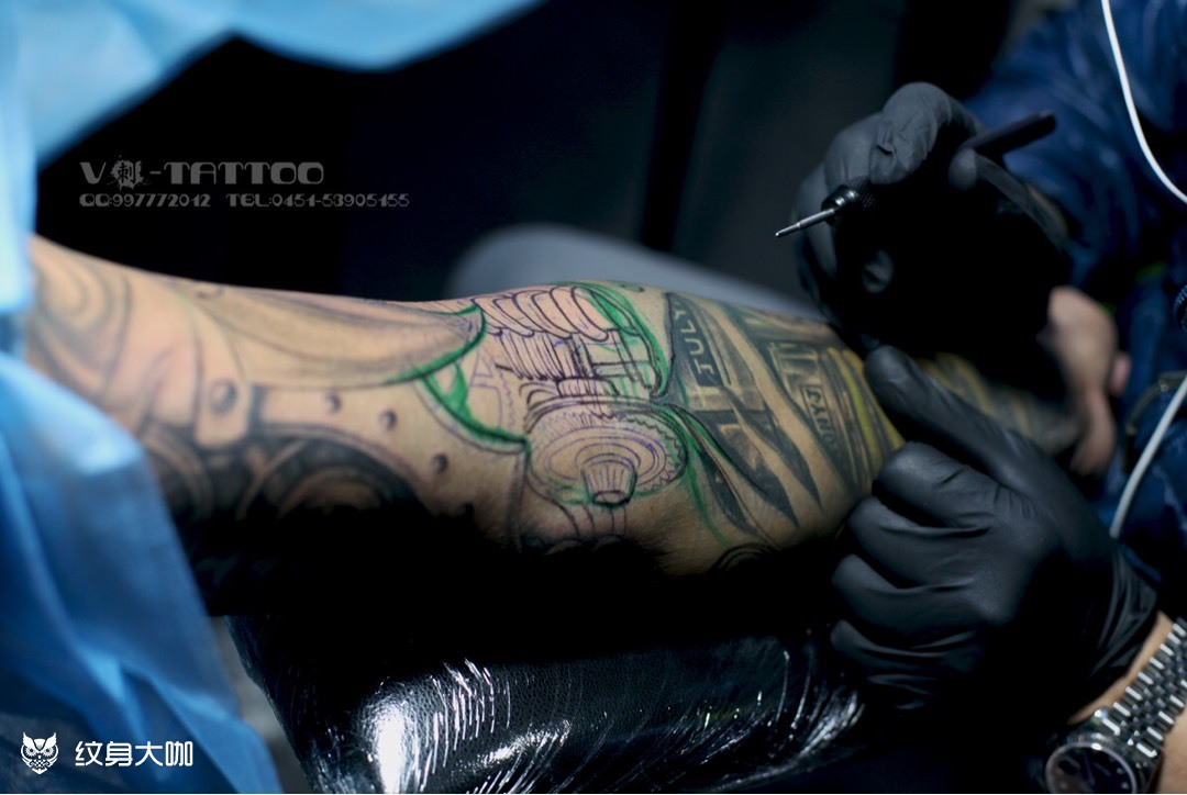 机械写实花臂_纹身图案手稿图片_阿v的纹身作品集