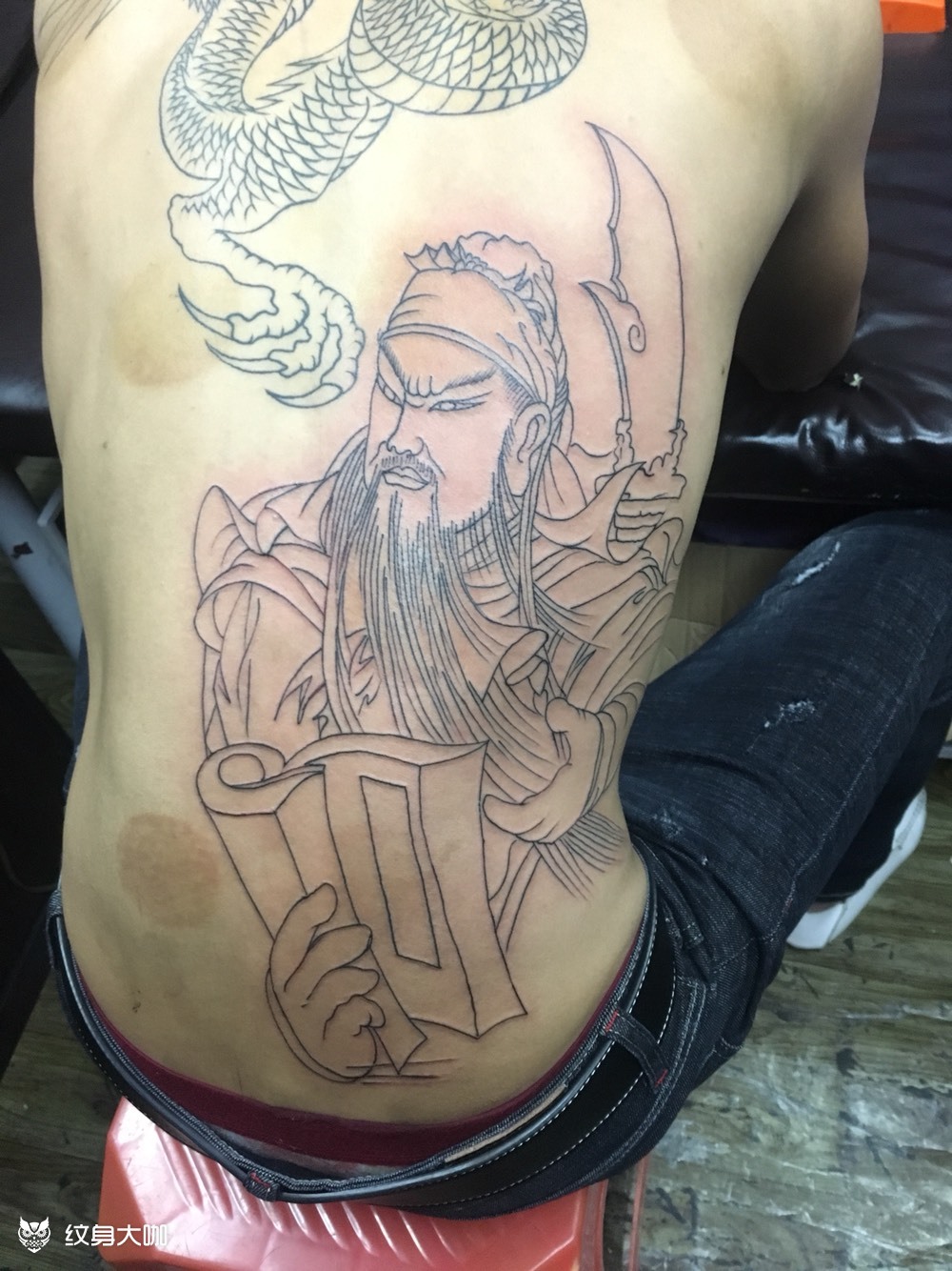 线条关公_纹身图案手稿图片_黑风堂的纹身作品集