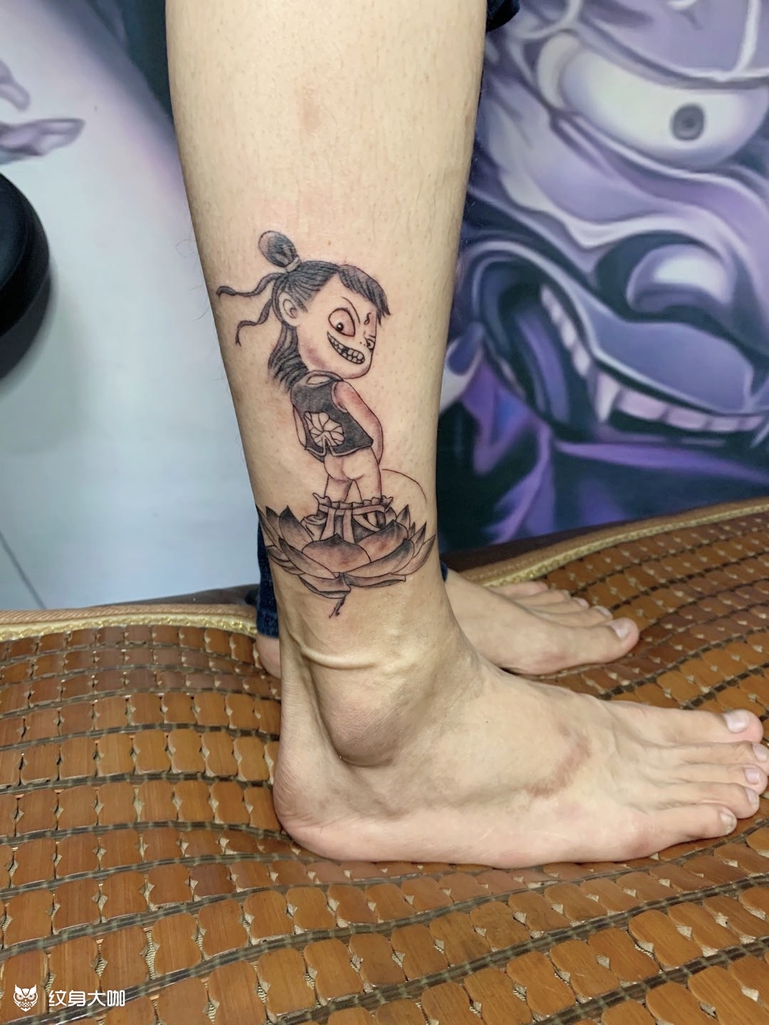 哪吒撒尿_纹身图案手稿图片_龙轩的纹身作品集