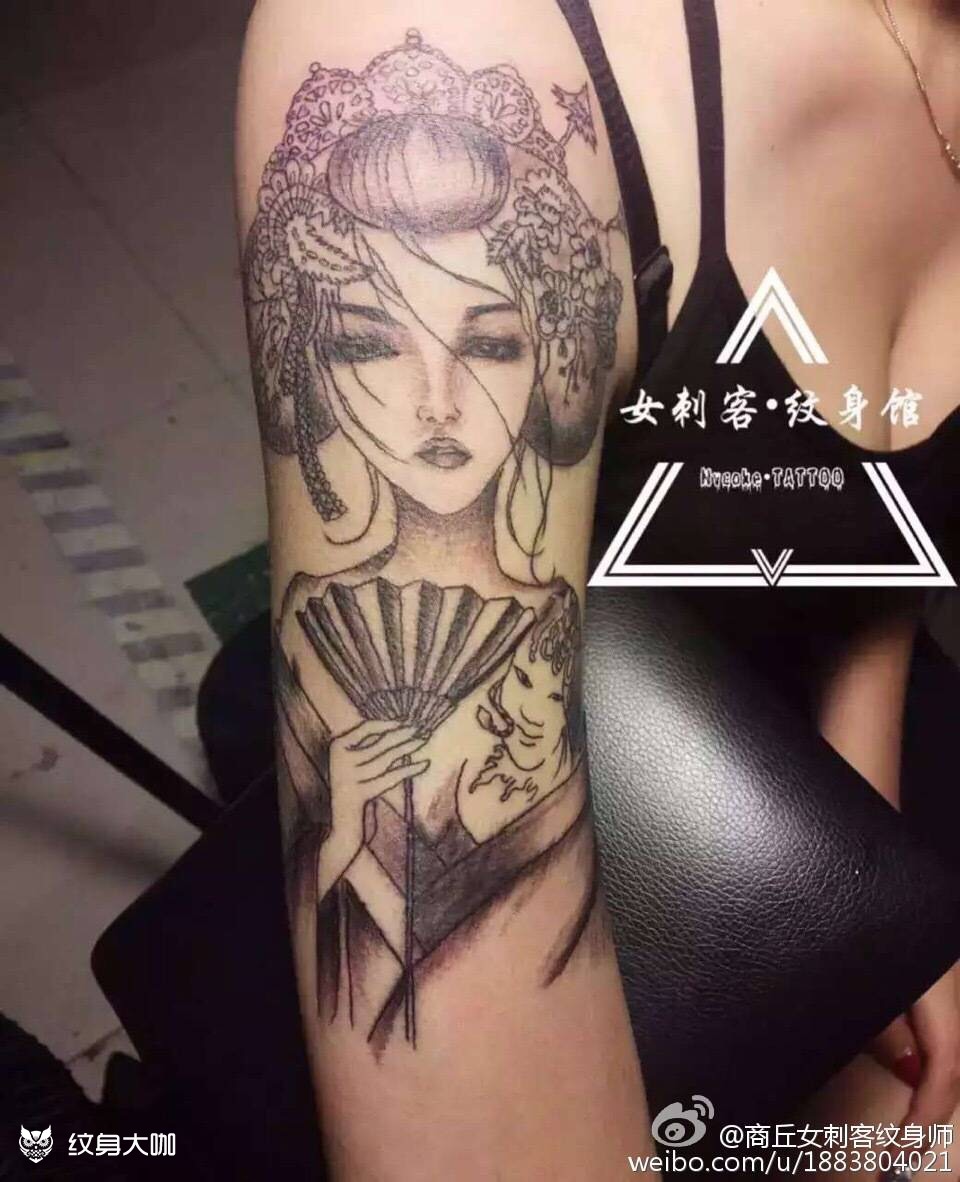 艺伎_纹身图案手稿图片_耍大牌的纹身作品集