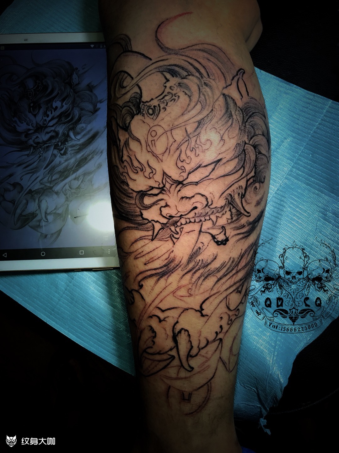 貔貅线条_纹身图案手稿图片_胶东巳雕的纹身作品集
