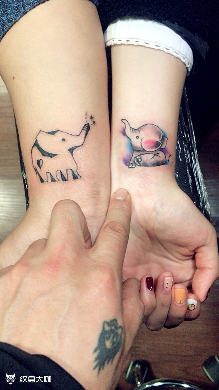 情侣象_纹身图案手稿图片_阿蘅的纹身作品集