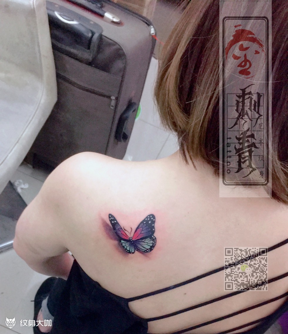 3d蝴蝶_纹身图案手稿图片_阿金的纹身作品集