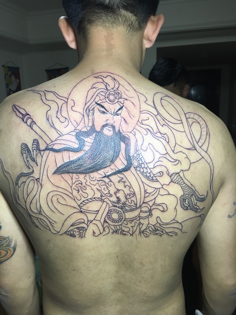 满背关公未完待续_纹身图案手稿图片_刘文鑫的纹身作品集