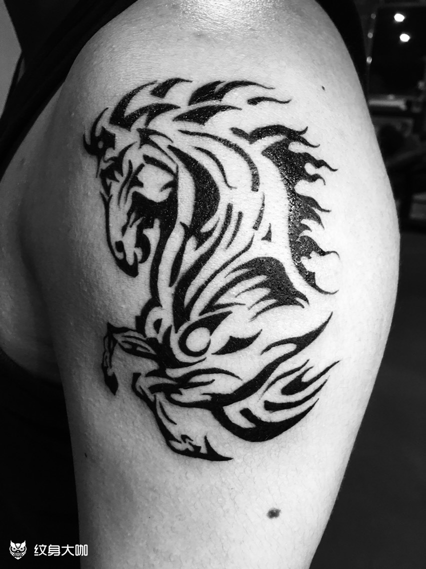 马图腾_纹身图案手稿图片_老羊的纹身作品集