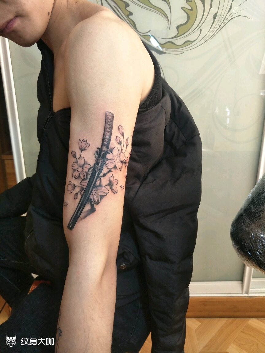 武士刀_纹身图案手稿图片_王冉的纹身作品集