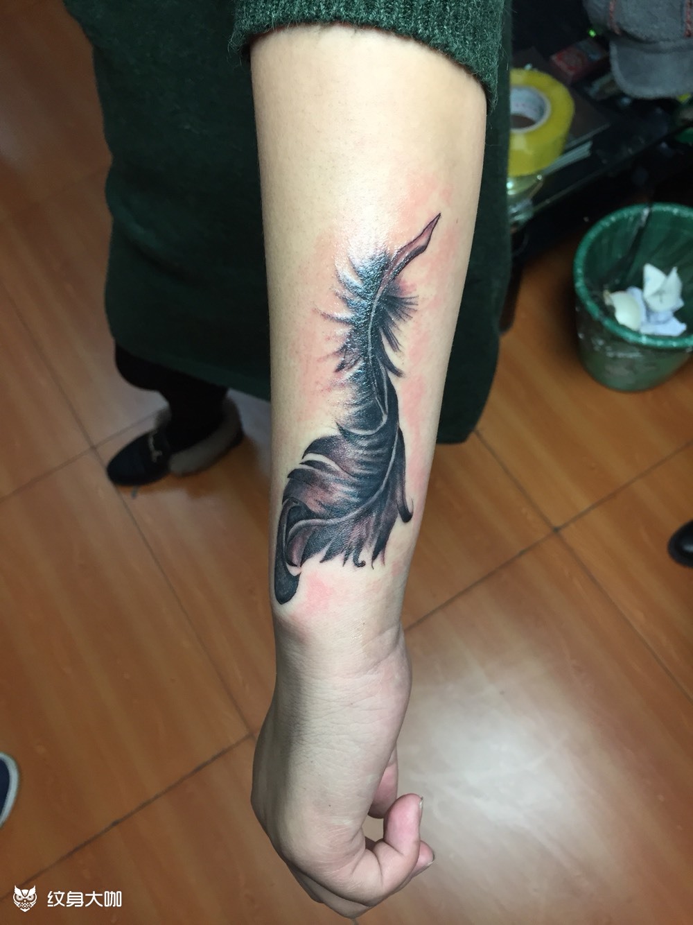 羽毛_纹身图案手稿图片_段星星的纹身作品集