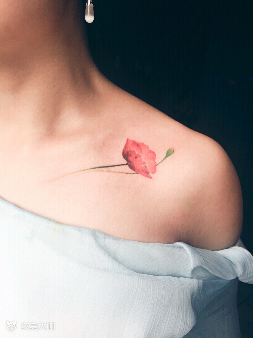 虞美人_纹身图案手稿图片_王道的纹身作品集