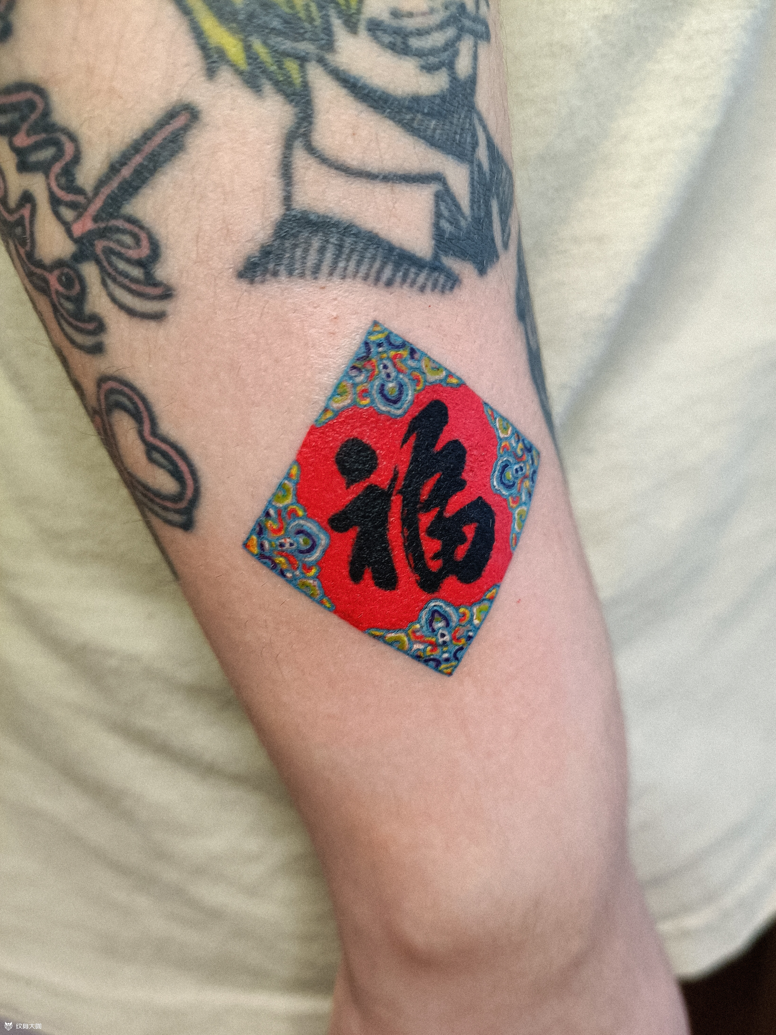 福字超精雕_纹身图案手稿图片_旮爹ga daddy的纹身作品集