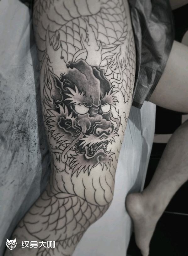 龙腿_纹身图案手稿图片_林剑豪的纹身作品集