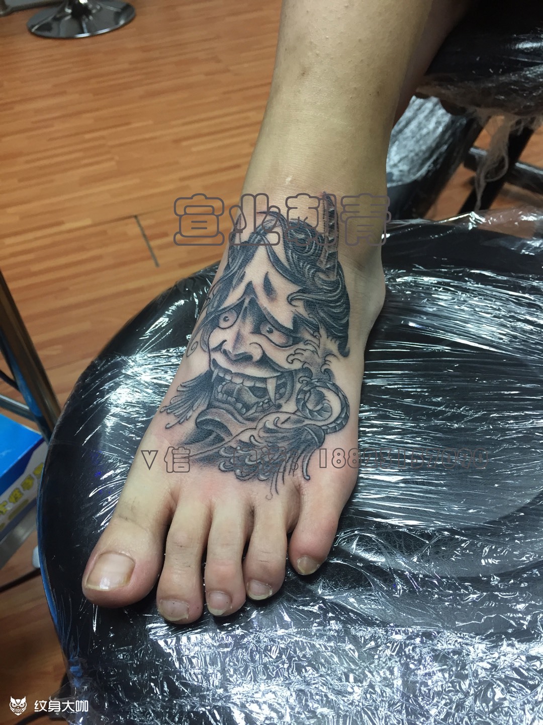 脚背般若_纹身图案手稿图片_宣业的纹身作品集