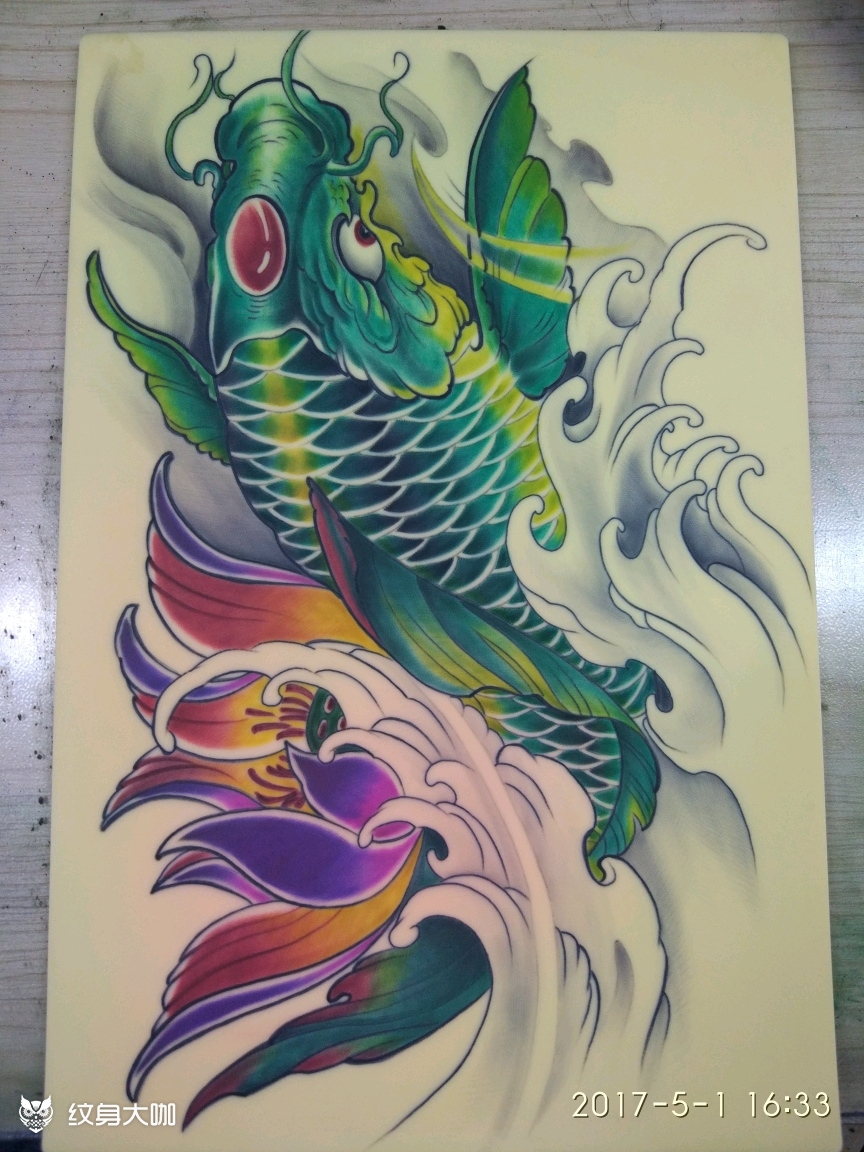 鱼_纹身图案手稿图片_镀的纹身作品集