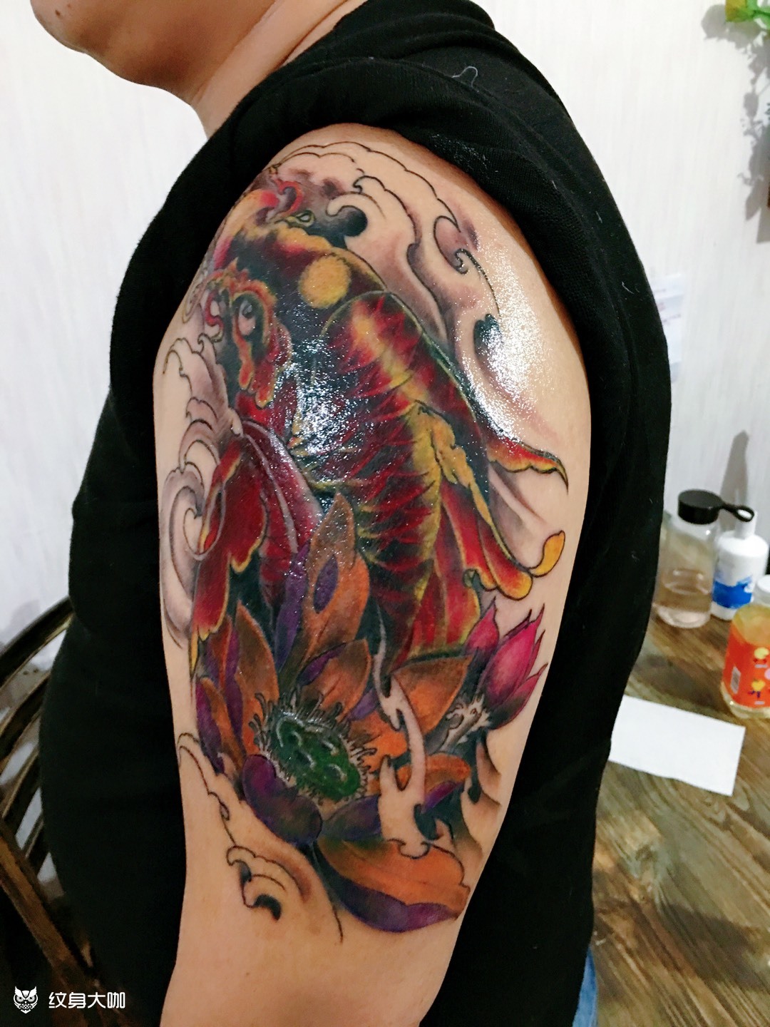 传统鱼遮盖_纹身图案手稿图片_无的纹身作品集