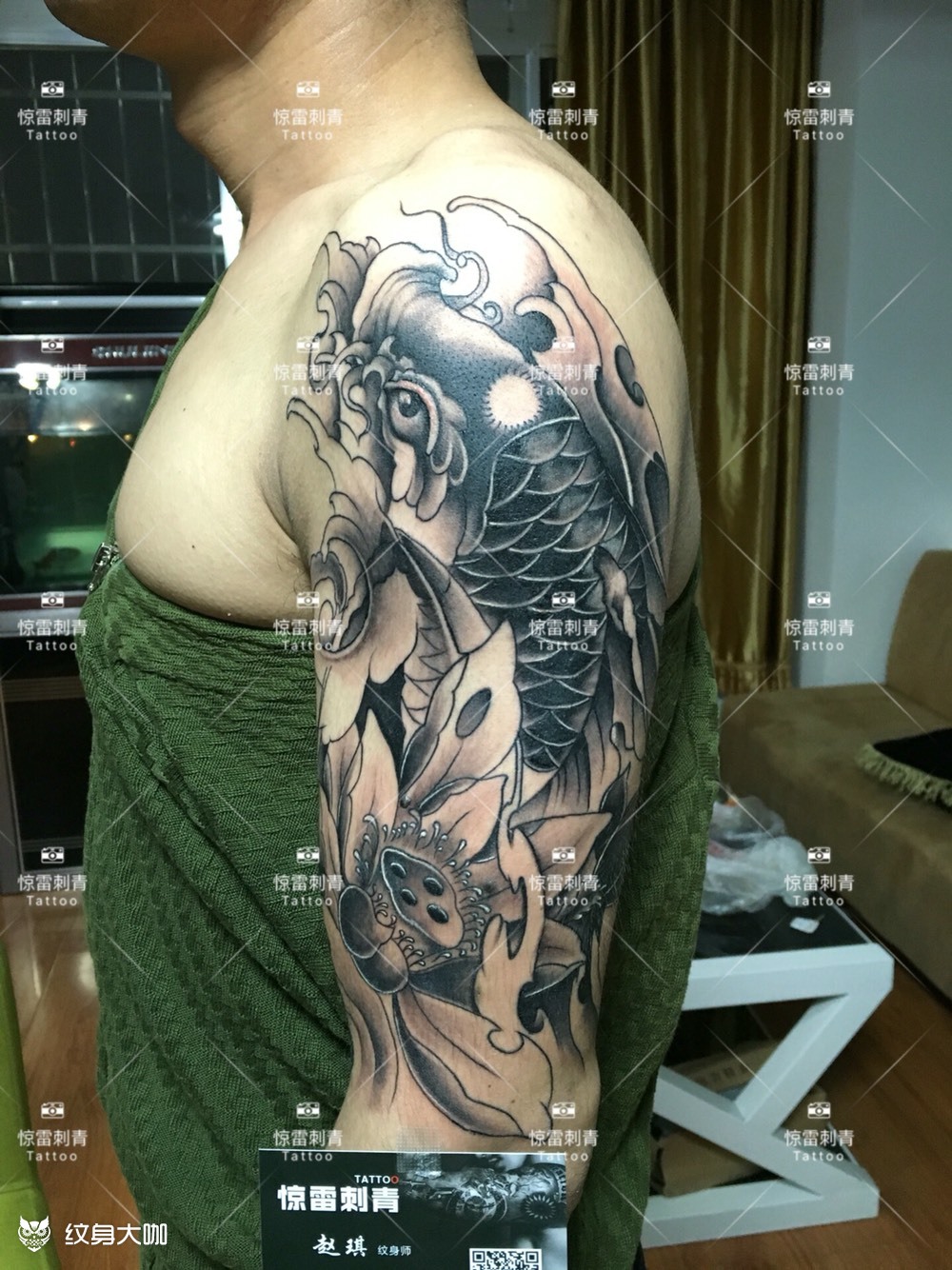 『鲤鱼』_纹身图案手稿图片_赵琪的纹身作品集