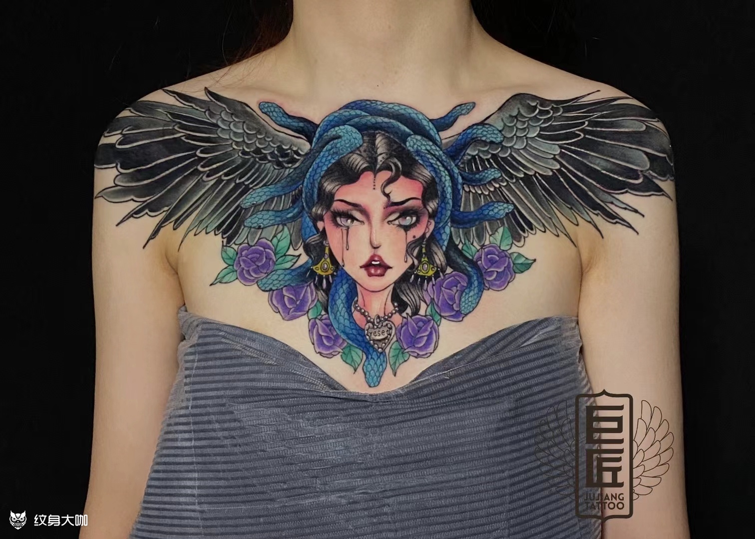 爱自由的美杜莎_纹身图案手稿图片_栾华的纹身作品集