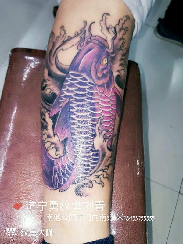 小腿招财鱼_纹身图案手稿图片_王志勇的纹身作品集