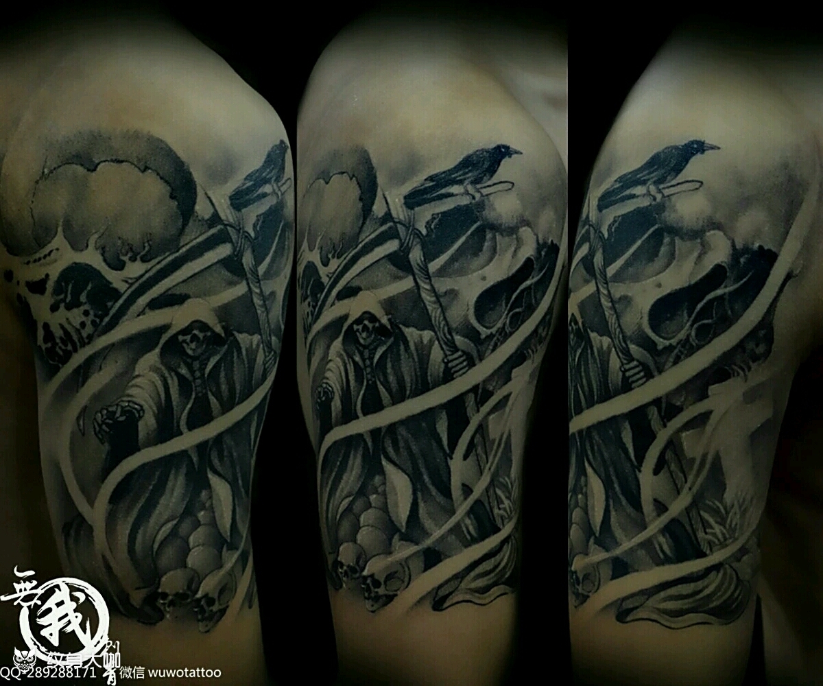 死神_纹身图案手稿图片_肖黑的纹身作品集