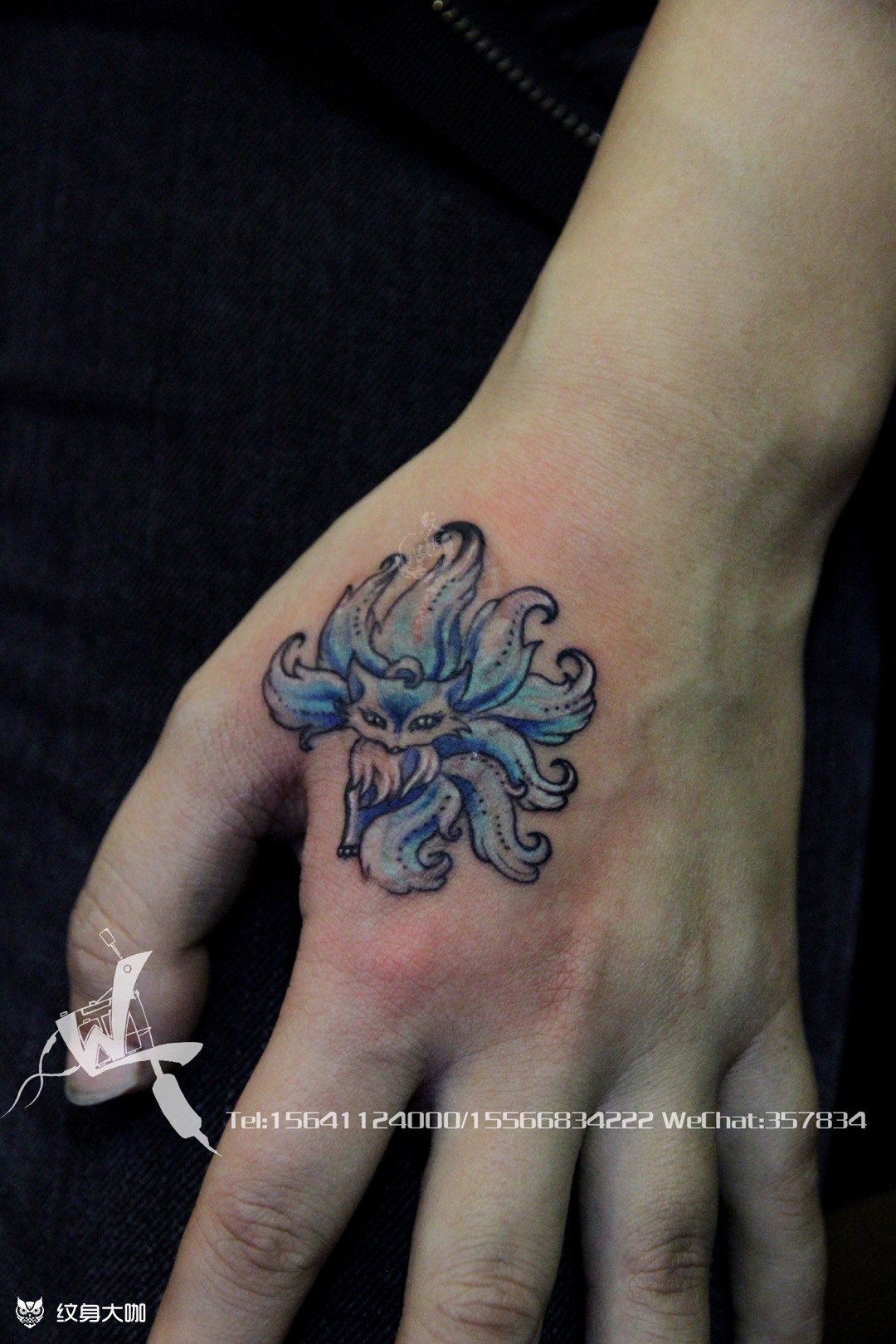 虎口小狐狸_纹身图案手稿图片_周磊的纹身作品集