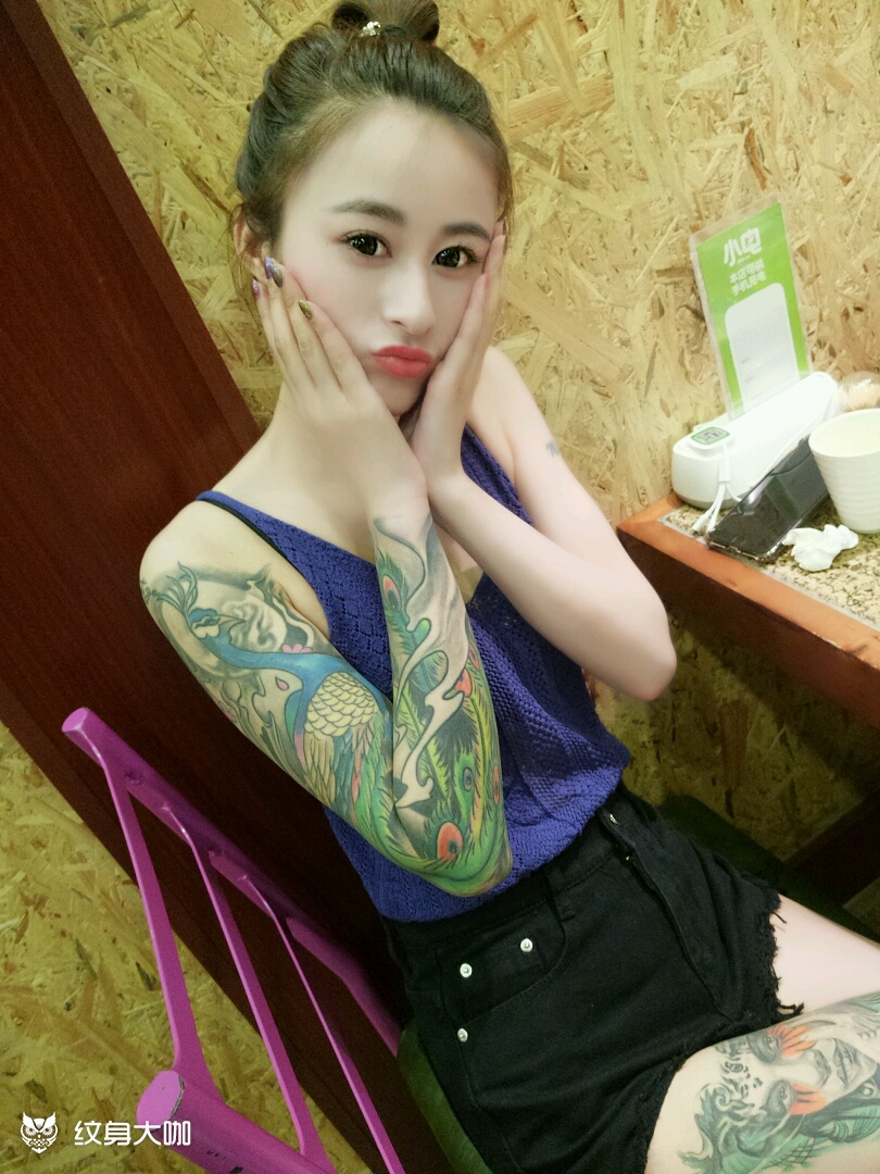 花臂纹身 美女纹身