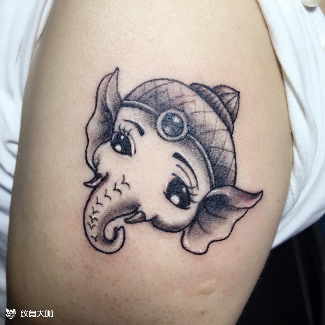 小象_纹身图案手稿图片_李施莹的纹身作品集