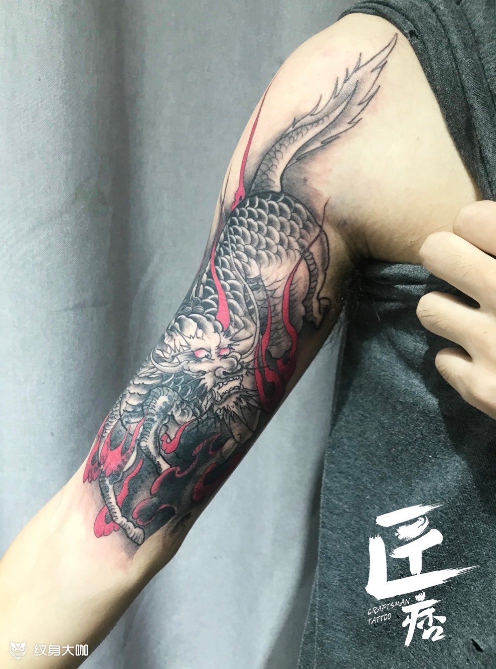 火麒麟(遮盖…)_纹身图案手稿图片_宇恒的纹身作品集