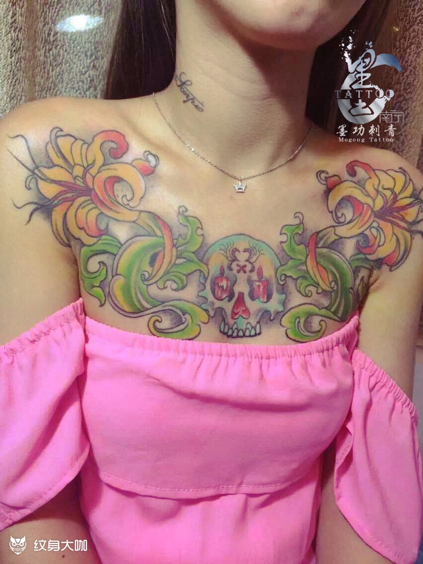 花胸_纹身图案手稿图片_墨功胡烨的纹身作品集