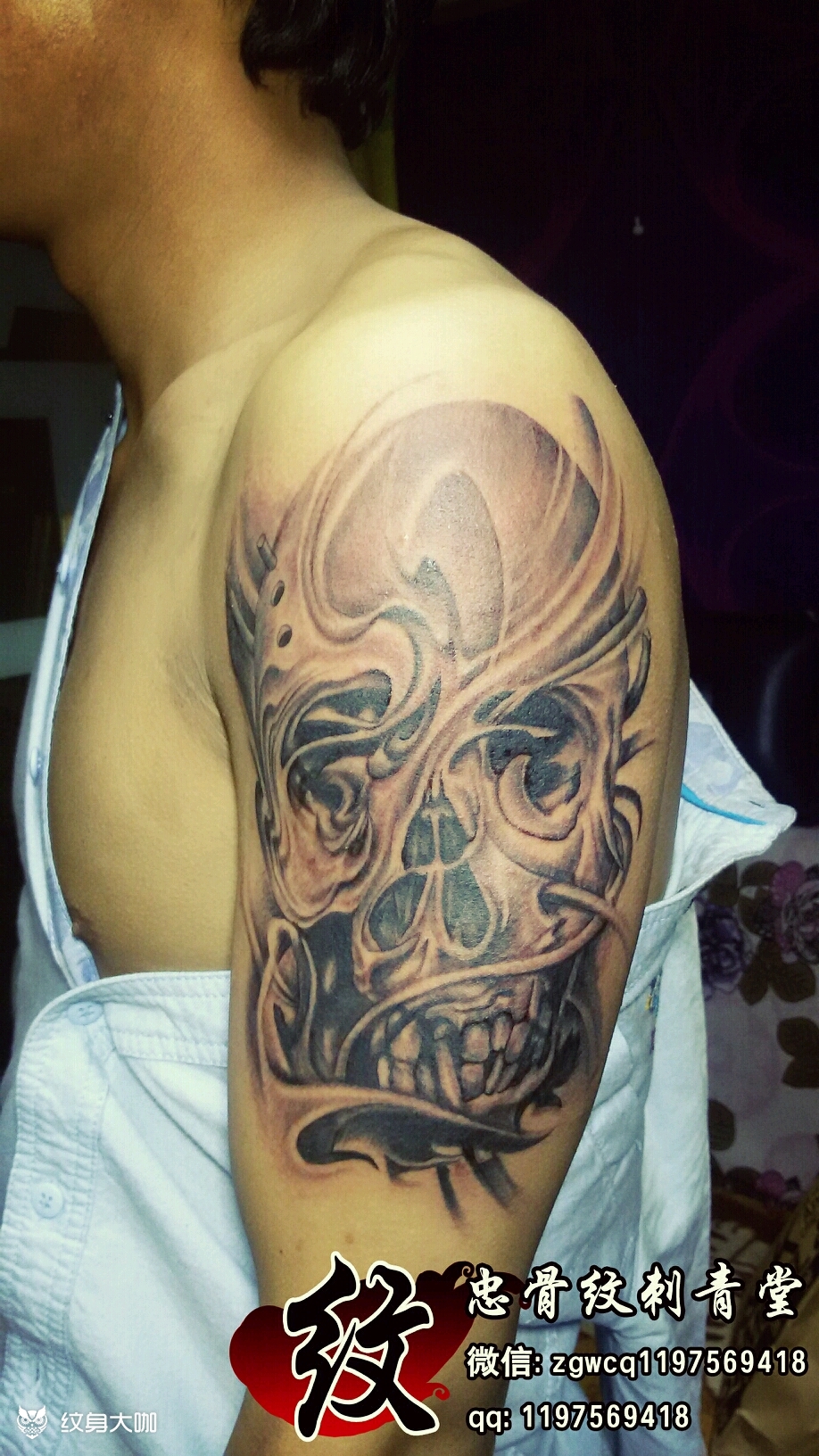 骷髅_纹身图案手稿图片_郭欣的纹身作品集