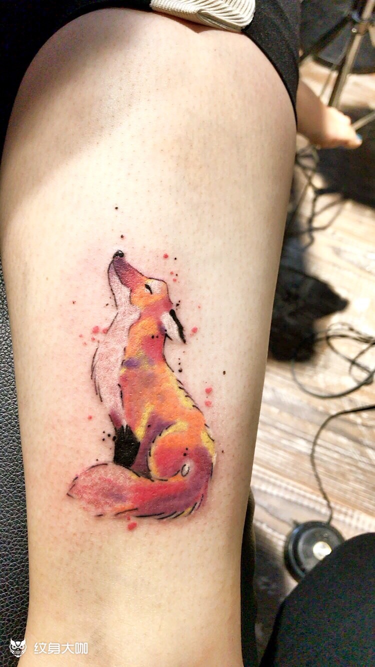 狐狸_纹身图案手稿图片_阿夜的纹身作品集
