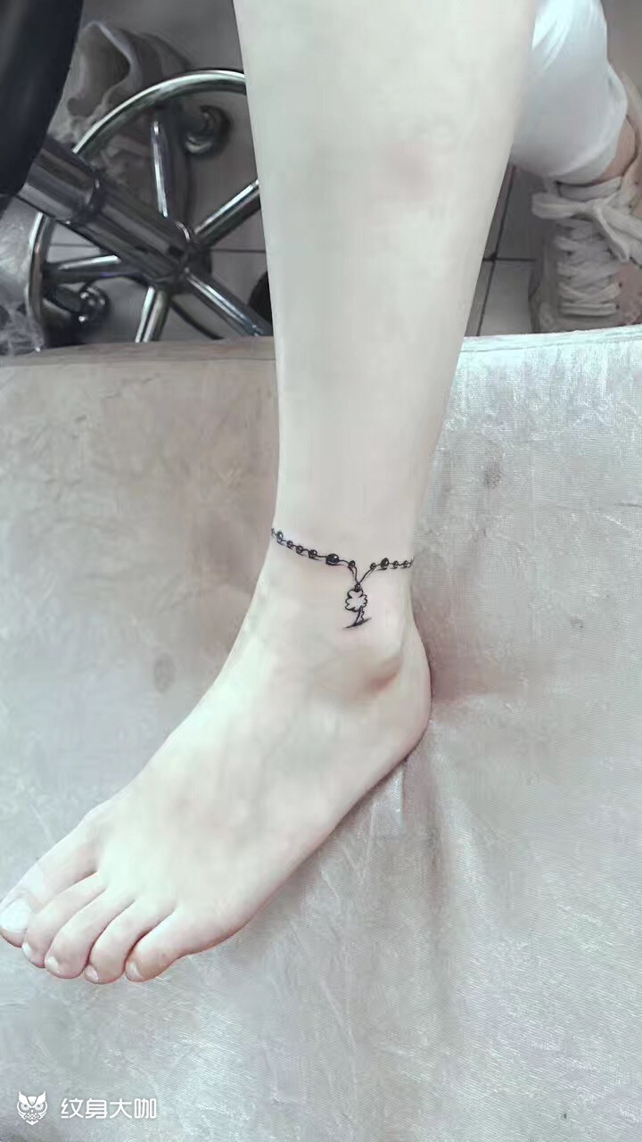 清新,脚链_纹身图案手稿图片_子洋的纹身作品集