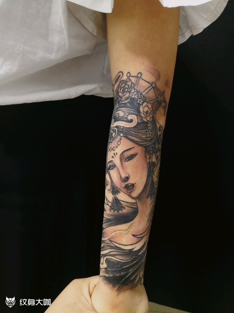 明月艺伎_纹身图案手稿图片_涛子的纹身作品集